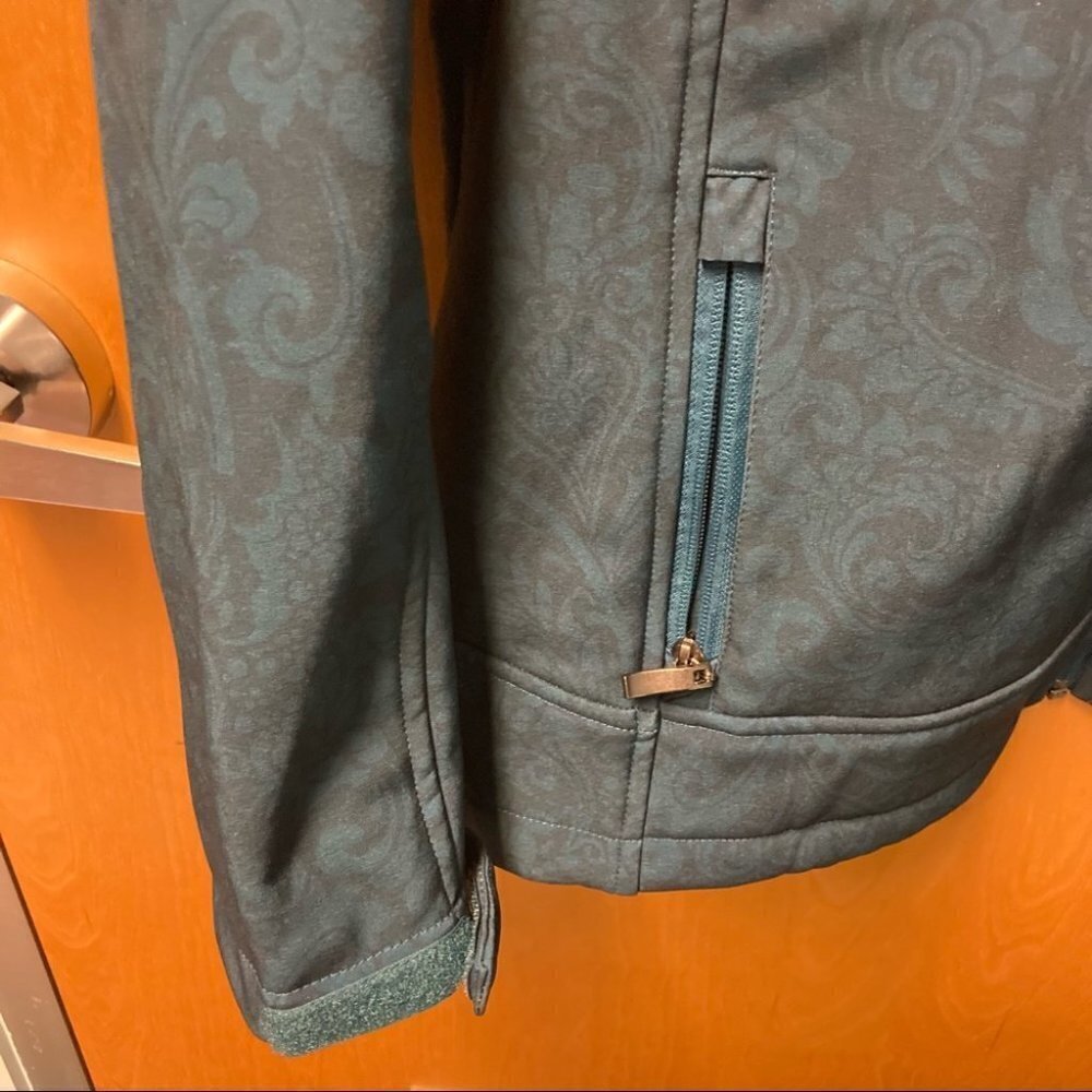 NORTHERN REFLECTIONS Sz XL Fleece Inner Cozy Turquoise Paisley Motif Jacket - Picture 2 of 11